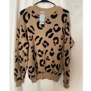 NWT Boohoo Leopard Print Sweater M